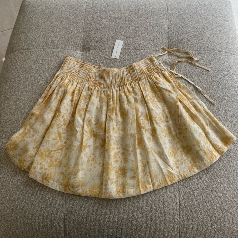 Loeffler Randall Yellow Floral Mini Skirt
